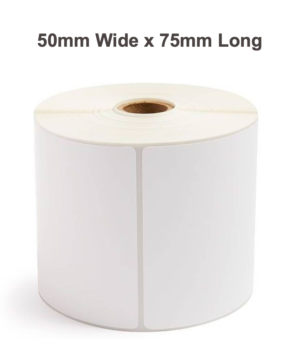 Barcode Label Roll 50mm x 75mm (10 Rolls, 100 labels per roll