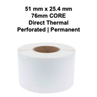 51mm x 25.4mm Direct Thermal Labels - Zebra 1000029 - PERFORATED