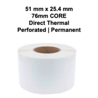 51mm x 25.4mm Direct Thermal Labels - Zebra 1000029 - PERFORATED
