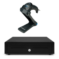 Datalogic QW2120 USB Handheld Scanner Kit and EC-410 Cash Drawer