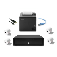 LightSpeed X POS Budget Bundle - Epson TMT82III Ethernet Receipt Printer, Cash Drawer, Paper Rolls