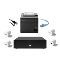 Vend POS Budget Bundle - Epson TMT82III Ethernet Receipt Printer, Cash Drawer, Paper Rolls