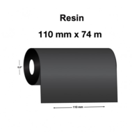 Black Resin Ribbon 110mm x 74 meter - For Desktop Label Printers (5)