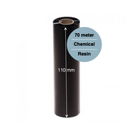 Black Resin Ribbon 110mm x 70 meter Chemical Resistant (Box of 10)