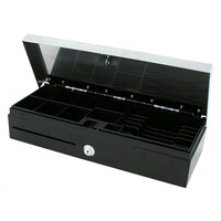 VPOS FlipTop Cash Drawer 6 Note 8 Coin 24V Black CDDIECFLIP