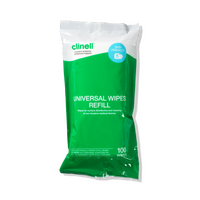 Clinell Universal Disinfectant Wipe - Tub REFILL 100 wipes CWTUB100RAUS