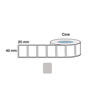 40mm x 20mm Silver Mylar Asset Label Roll Perforated (1 Roll of 2,000)  DC47