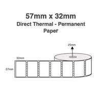 Direct Thermal Labels 57.15mm x 31.75mm x 25mm (3 Rolls of 2,000)