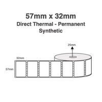 57.15mm x 31.75mm x 25mm Direct Thermal Labels Synthetic (4 Rolls of 1,000)
