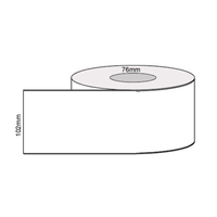 102mm Wide x 140 meter Continuous Coated Direct Thermal Labels 76mm Core
