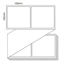102mm x 150mm Direct Thermal Fanfold Labels 3,000 labels per box