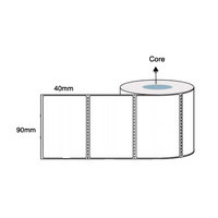 90mm x 40mm x 38mm Core Direct Thermal Barcode Labels (10 Rolls of 1,500 LPR, Permanent Adhesive)