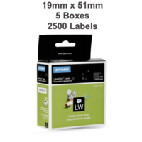 5 x Label Rolls 19mm x 51mm (2,500 labels in total)