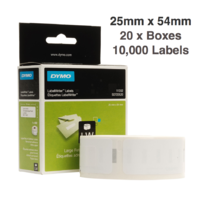 20 x Dymo Label Roll 25mm x 54mm (10,000 labels) 