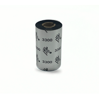 Zebra Wax Resin Ribbon 57mm x 74 meter J3300BK05707 - For 2 inch wide Desktop Label Printers (Box of 5)