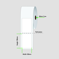 InkJet Matt Synthetic Label POLY Rolls 100mm x 150m 250 LPR Permanent Adhesive LA100150IP1AC40MM250