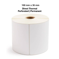 100mm x 36mm x 25mm Direct Thermal Labels Rolls of 750 LPR LA10036TP1AC25MMP