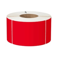 Thermal Transfer Labels 76mm X 48mm X 76mm Core (6 Rolls Of 3,000) Red