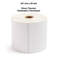 101mm x 36mm x 25mm Direct Thermal Labels LAB10136TWS25P 5 Rolls of 1,000 LPR