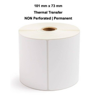 101mm x 73mm Gloss Thermal Transfer Plain Labels LAB10173PGWS40 (10 Rolls x 650)