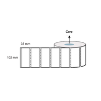 102mm x 35mm Direct Thermal Barcode Labels  25mm core 8000 Labels