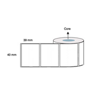 40mm x 39mm x 76mm Core Direct Thermal Labels (Rolls of 3,500) Permanent LAB4039TWS76