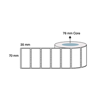 70mm x 35mm x 76mm Thermal Transfer Labels (Rolls of 2,500) Permanent Perforated LAB7035PWS76P