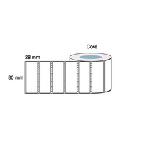 80mm x 28mm x 25mm Direct Thermal Labels Permanent (Rolls of 2,000) LAB8028TWS25
