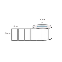 85mm x 20mm x 1 inch core Thermal Transfer Matt Synthetic Labels LAB8520MS25