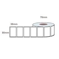 80mm x 38mm Direct Thermal Labels 76mm Core Rolls of 2,000 Perforated