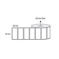 75mm x 48mm x 25mm Direct Thermal Labels Permanent NON Perforated (Rolls of 1,000) LBL754825DTTC