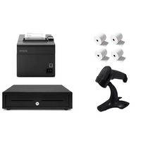 Retail Express Hardware Bundle - Epson TM-T82III USB Printer, Cash Drawer, Element Barcode Scanner, Thermal Rolls