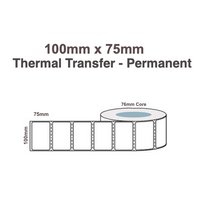 100mm x 75mm x 76mmThermal Transfer Paper Labels Permanent (4 Rolls of 1,800)