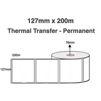 127mm x 200mm x 76mm Core Thermal Transfer Labels Permanent (4 Rolls of 750)