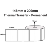 148mm x 209mm Thermal Transfer Labels 700 Labels Per Roll 76mm Core