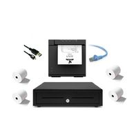 LightSpeed Retail X or R POS Network Bundle - Thermal Receipt Printer, Cash Drawer, Paper Rolls