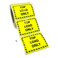 100×75 TOP LOAD ONLY Fluro Yellow Warning Label Roll Black Printed
