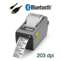 Zebra ZD410 203dpi USB & Bluetooth for iPad 2 inch Barcode Label Printer