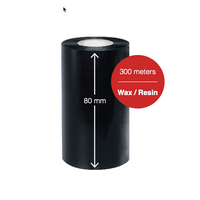 2 x 80mm x 300m Wax Resin Ribbons