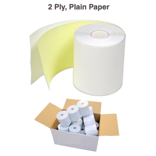 Box of 50 rolls 76x76mm 2 Ply Docket Paper for Impact and Kitchen Printers