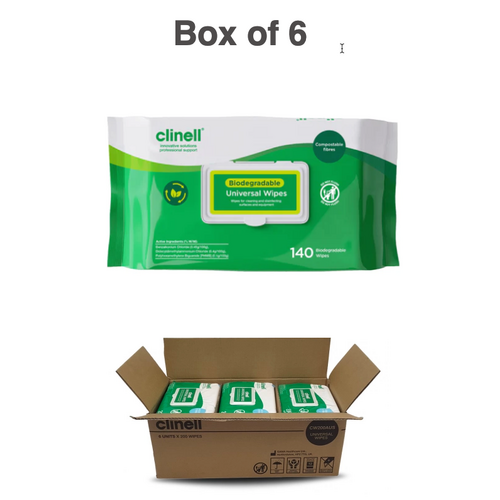 Clinell Biodegradable Universal Wipes - Pack of 140 - BCW140PFAUS