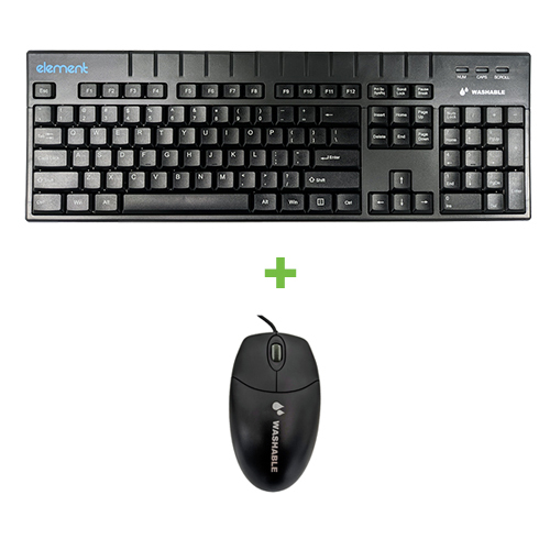 ELEMENT KEYBOARD ECT104-BL 104 KEY IP68 BLACK + MOUSE BU10994