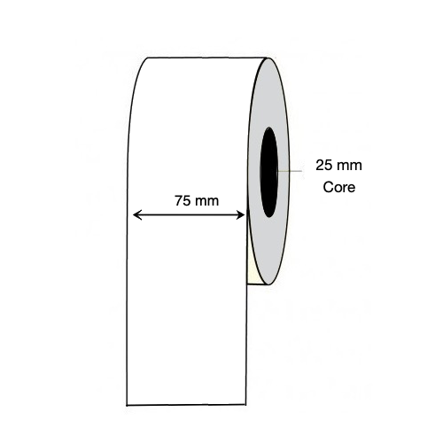 Epson C3500 C4010 Inkjet Continuous Label Rolls - 75mm x 100 Meter Permanent 25mm Core