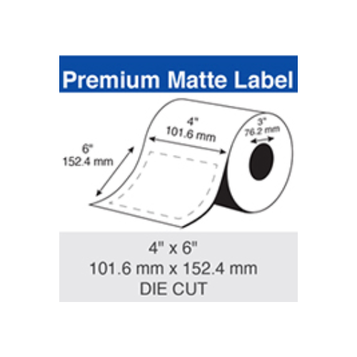 Epson Inkjet Label Roll 101.6mm x 152.4mm x 76mm TM-C7500/C6010/C6510 (2 Rolls of 700) Paper Matte C60MD003