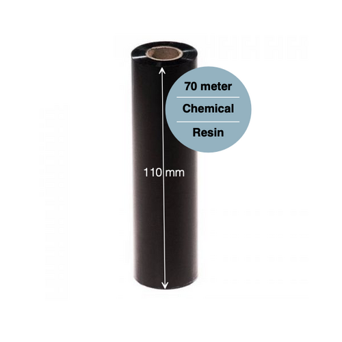 Black Resin Ribbon 110mm x 70 meter Chemical Resistant (Box of 10)