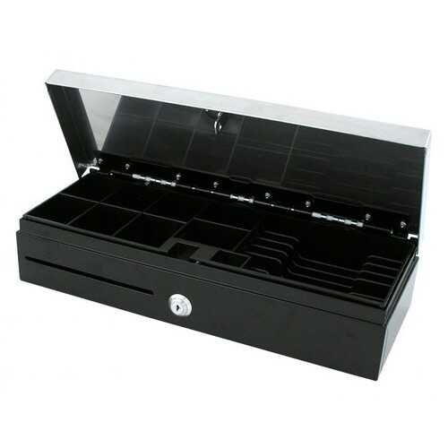 VPOS FlipTop Cash Drawer 6 Note 8 Coin 24V Black CDDIECFLIP