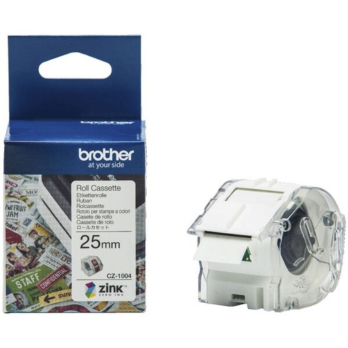 Brother CZ1004 Colour Label Roll 25mm wide 5 meter long CZ-1004