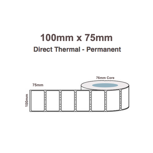 Direct Thermal Labels 100mm x 75mm Permanent - For desktop printers