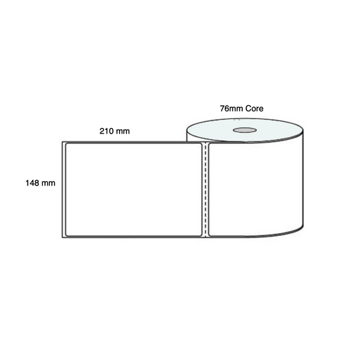 Direct Thermal 148mm X 210mm Labels (1 Roll of 750) Permanent