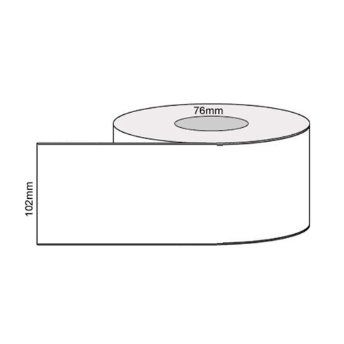 102mm Wide x 140 meter Continuous Coated Direct Thermal Labels 76mm Core